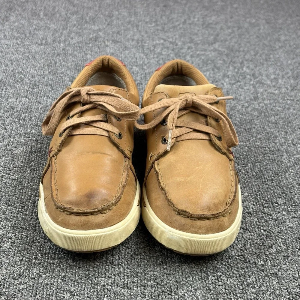 Twisted X Kid's Tan Leather Kick On Lace Up Shoes YCA0012 Size 5 M